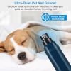Dog Nail Grinder 2 Speeds Quiet USB Rechargeable Pet Nail Grinder Professional Pet Nail Trimmer Cordless Paws Grooming