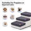 3 Tiers Foldable Dog Stairs; Pet Steps for Small to Medium Dogs; Dog Ladder Storage Stepper for Bed Sofa Couch
