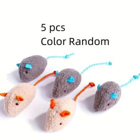 Cat Toys Plush Simulation Mouse Shaped Toy For Cats Kitten Interactive Toy Pet Supplies Pet Toy (Color: 5 Packs (random Color))