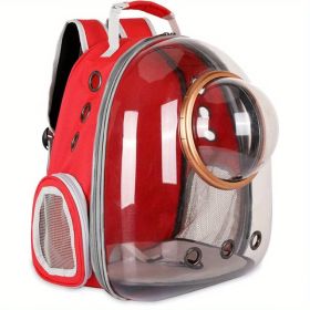 Pet Carrier Backpack, Space Capsule Bubble Cat Backpack Carrier, Waterproof Pet Backpack Outdoor Use (Color: Red)