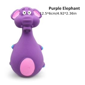 Latex Toys, Dog Toys, Latex Sound Big Tummy Elephant Cow Cartoon Pet Toys (Color: Purple Elephant)