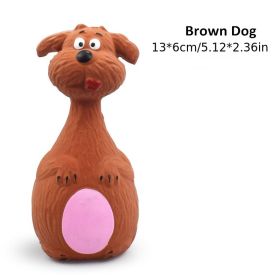 Latex Toys, Dog Toys, Latex Sound Big Tummy Elephant Cow Cartoon Pet Toys (Color: Brown Dog)