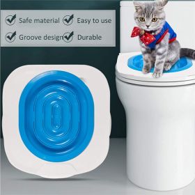 Cat toilet trainer cat toilet squatting potty sitter pet supplies (select: Cat toilet trainer-blue)