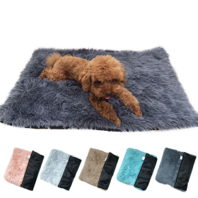 Soft Plush Padded Pet Sleeping Mat Soft Pet Mattress Puppy Dog Cat Sofa Cushion Warm and Breathable Large Dog Pet Bed Dog Mat (Color: Pink, size: L(50X70CM))