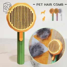 Cat Grooming Brush Pumpkin Comb For Dogs Cats Hair Remover Brush Pet Hair  Shedding Self-Cleaning Comb Dog Grooming Tools; pet grooming (Color: LQ10018P)