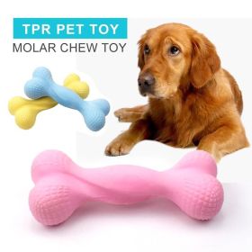 Bones Shape Pet Toys TPR Foamed Environmentally Chew Molars Gnawing Dog Toy For Medium Big Dogs Training Pets Interaction Toys (Color: Pink)