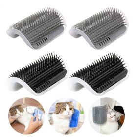Cat Brush Corner Cats Massage Self Groomer Comb Wall Brush Rubs Catnip The Face With a Tickling Comb Cat Grooming Accessories (Color: Blue)