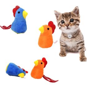 Blue/Orange Plush Cartoon Chick Pet Toy With Catnip Cute Interactive Kitten Puppet Toys Chew And Anti-boring Pet Game Supplies (Color: Orange)