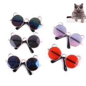 1PC Pet Cat Glasses Dog Glasses Pet Product For Little Dog Cat Eye-Wear Sunglasses Reflection Photos Props Pet Cat Accessories (Color: Blue)