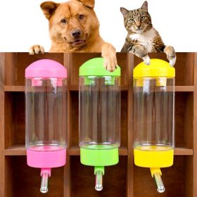 Convenient Leak-proof Dog Water Bottle Hanging Dispenser Feeder Pet Guinea Pig Squirrel Rabbit Drinking Bowl Automatic (Color: Pink)