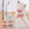Adjustable Cats Leash Chest Strap Grid Printing Pet Outdoor Traction Rope Collars for Kitten Puppy Accessories