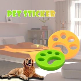 Reusable Silicone Brush Pet Hair Remover Pad Dog Fur Sticker Catcher Cleaning Washing Machine Pet Accessories Clothes Cleaning Tool (Color: 2pcs Yellow Random)