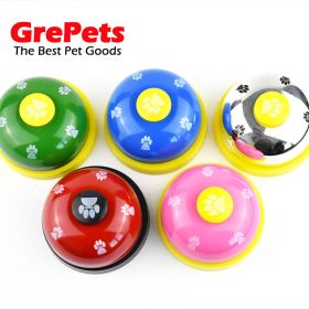 Pet training bell dog paw print bell ringer pet trainer cat bell ringer (Color: Yellow background [silver])