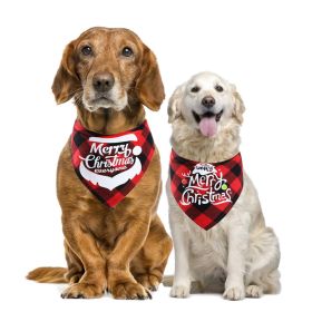 Christmas pet Dog Bandana and Collar; Bow Tie Dog Collar; 2pcs dog collar (Color: red+green(2pcs), size: M fits neck circumference 20-42cm)