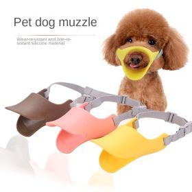 Popular Duck Mouth Pet Mouth Cover Teddy Dog Plastic Mouth Cover Dog Barking Prevention Color Duck Mouth Cover (Color: Bright yellow, size: (S))