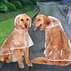 Raincoats for dogs;  raincoats;  large dog raincoat;  medium dogs;  large dogs;  puppies;  pet clothes (Color: Big dog transparent raincoat (white edge), size: 4XL Bust 74-79cm)