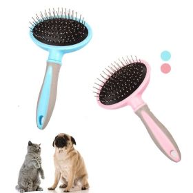 1 Pcs Pet Brush Dematting Grooming Comb Removing Knots Professional Safe Ergonomic Handle Cat Dog Comb (Color: Blue)