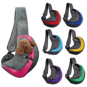 Outdoor Travel Pet Puppy Carrier Handbag Pouch Mesh Oxford Single Shoulder Bag Sling Mesh Comfort Travel Tote Shoulder Bag (Color: Red, size: 45cm*13cm*28cm)