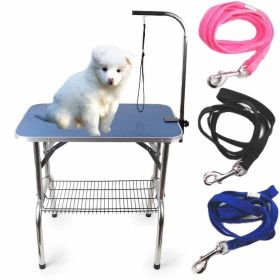 1pcs Adjustable Dogs Leash Pets Noose Loop Lock Clip Rope Cats Grooming Table Accessories Arm Bath Nylon Restraint Ropes Harness (Color: Blue)