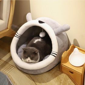 Cat's Nest Warm In Winter Closed Warm Cat's Nest Pet's Nest Cat's Four Seasons Universal Cat Villa (Color: Gray, size: M)