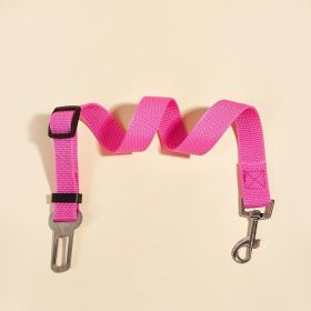Adjustable Pet Safety Belt Leash; Dog Car Seat Belt For Dogs & Cats Outdoor Travelling (Color: Pink, size: 72)