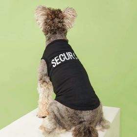 Pet Tank Top; "Security" Pattern Dog Vest Cat Clothes; For Small & Medium Dogs (Color: Black Color, size: L)