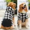 1pc Black Plaid Zip Pocket Pet Sweatshirt; Dog Clothes For Puppy And Cat; Pet Apparel