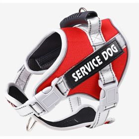 No Pull Service Dog Vest Harness For Dog & Cat; Breathable Soft Dog Vest Harness For Outdoor Walking (Color: Red, size: XXL)