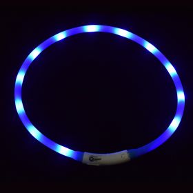 Pet's LED Collar With USB Rechargeable Glowing Lighted Up & Cuttable Waterproof Safety For Dogs (Color: Blue, size: One-size)