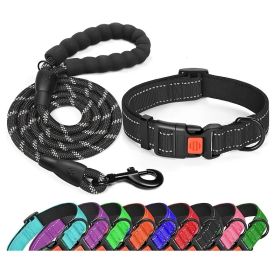 No Pull Dog Harness; Adjustable Nylon Dog Vest & Leashes For Walking Training; Pet Supplies (Color: Black, size: M)
