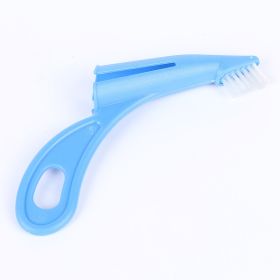 Pet Toothbrush For Dog & Cat; Cat Grooming Cleaning Brush (Color: Blue (14cm/5.51in))