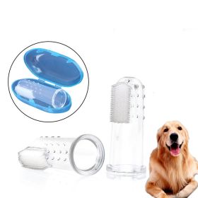 Popular Silicone Dog Toothbrush Pet Toothbrush Finger Cover Cat And Dog General Finger Toothbrush Sp (Color: Transparent, size: Pet Toothbrush (box))