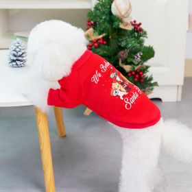 Christmas Pet Hoodie With Santa Claus Pattern For Dog & Cat; Festive Dog Hoodie; Warm Cat Sweater (Color: Red, size: XL)