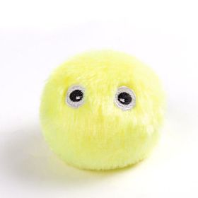 Cat Fluffy Toys Interactive Ball Catnip Cat Training Toy; Pet Playing Ball Squeaky Torch Sound Toy (Color: yellow)