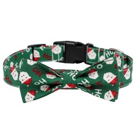 Sunflower Christmas Pet Collar Pet Bow Tie Collar With Adjustable Buckle For Dogs And Cats (Color: green, size: L)