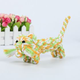Natural Jute Dog Chewing Rope For Dental Tough With Cute Animals Fruit Eco-Friendly Knot (Style: Cat)