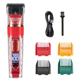 Dog Hair Clippers Set Low Noise Rechargeable Cordless For Dogs; Dog Grooming Clippers (Items: Standard Version, Color: Red)