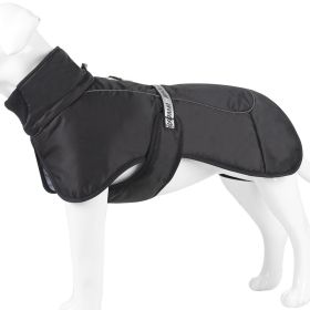Large Dog Winter Fall Coat Wind-proof Reflective Anxiety Relief Soft Wrap Calming Vest For Travel (Color: Black, size: 4XL)