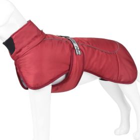 Large Dog Winter Fall Coat Wind-proof Reflective Anxiety Relief Soft Wrap Calming Vest For Travel (Color: Red, size: 4XL)