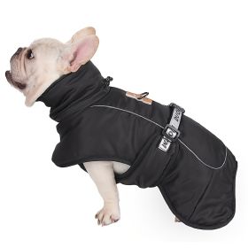 Large Dog Winter Fall Coat Wind-proof Reflective Anxiety Relief Soft Wrap Calming Vest For Travel (Color: Black, size: 3XL)