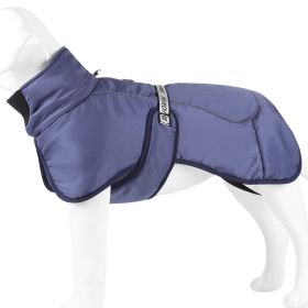 Large Dog Winter Fall Coat Wind-proof Reflective Anxiety Relief Soft Wrap Calming Vest For Travel (Color: Blue, size: 5XL)