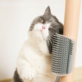 Pet Comb Removable Cat Corner Rubbing Brush Pet Hair Removal Massage Comb Pet Supplies (Color: Pink)