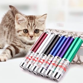 Cat Laser Stick For Dog & Cat; Cat Laser Pointer; Pet Chaser Tease Stick (Includes Battery) (Color: Silver Grey)