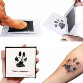 Pet Handprint And Footprint Kit For Dog & Cat; Dog Paw Print Pad Kit; Clean Touch Ink Pad For Pets; 3.7*2.2in (Color: Black, size: pack of 2)