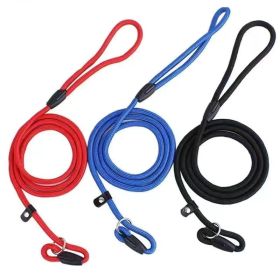 Durable Dog Slip Rope Leash With Strong Slip Lead; Adjustable Pet Slipknot Nylon Leash For Dogs (Color: Blue, size: L - Diameter 1.0cm)