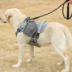 Universal Outdoor Dog Harness With Pet Leash And Snap Shackle Hitched Loop For Dogs (Color: Grey set with bag, size: S)
