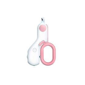 Pet Dog Cat Nail Clippers; Dog Nail Trimmers With LED Lights; Professional Beauty Care Tools (Color: Pink)