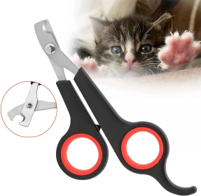 2 pcs pet Nail Clipper for All Small Animals; Dogs; Cats etc. dog Nail Clipper (No: 2pcs, Color: Black+red)