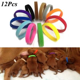 12 Pcs/Set Puppy Newborn Pets Identify Collars Adjustable Nylon Small Pet Dog Collars Kitten Necklace Whelping Puppy Collars (Color: 12pcs, size: XL)