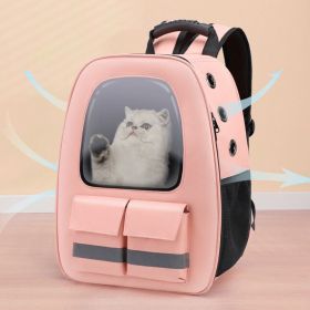 Pet Breathable Traveling Backpack (Color: Pink)